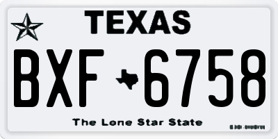 TX license plate BXF6758
