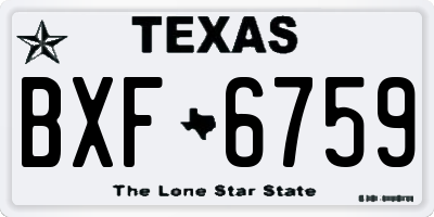 TX license plate BXF6759