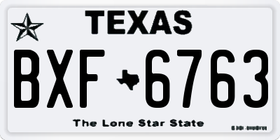 TX license plate BXF6763