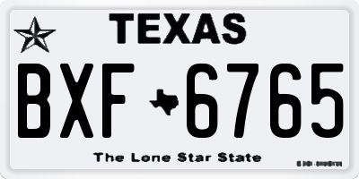TX license plate BXF6765