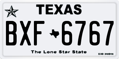 TX license plate BXF6767