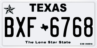 TX license plate BXF6768
