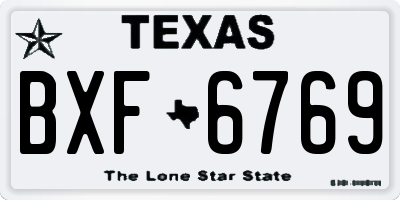 TX license plate BXF6769