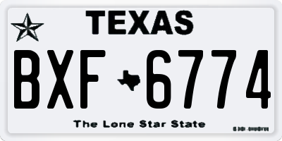 TX license plate BXF6774