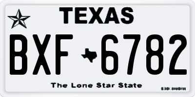 TX license plate BXF6782