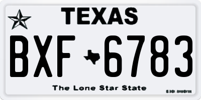 TX license plate BXF6783