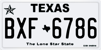 TX license plate BXF6786