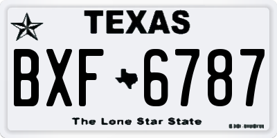 TX license plate BXF6787