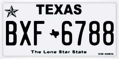 TX license plate BXF6788