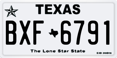 TX license plate BXF6791