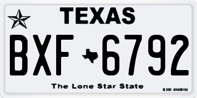 TX license plate BXF6792