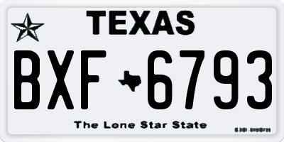 TX license plate BXF6793