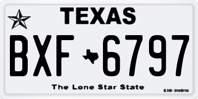TX license plate BXF6797