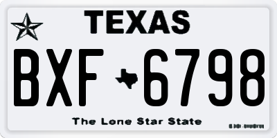 TX license plate BXF6798