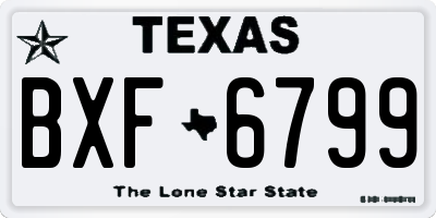 TX license plate BXF6799