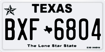 TX license plate BXF6804