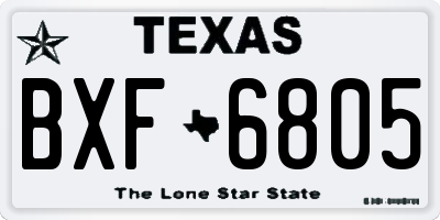 TX license plate BXF6805