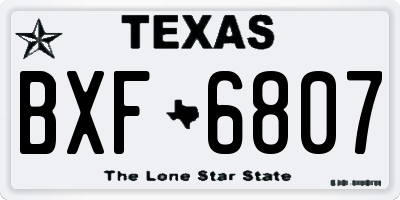 TX license plate BXF6807