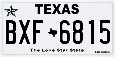 TX license plate BXF6815