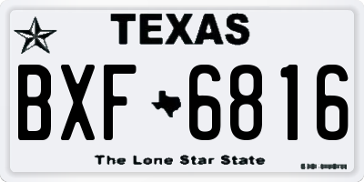 TX license plate BXF6816