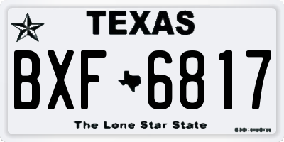 TX license plate BXF6817