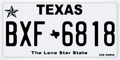TX license plate BXF6818