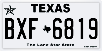 TX license plate BXF6819