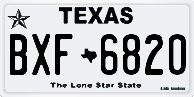 TX license plate BXF6820