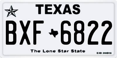 TX license plate BXF6822