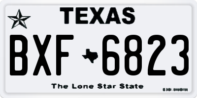 TX license plate BXF6823