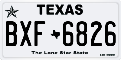 TX license plate BXF6826