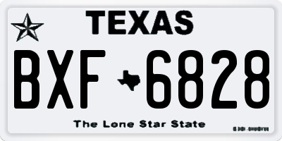 TX license plate BXF6828