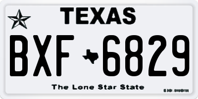 TX license plate BXF6829