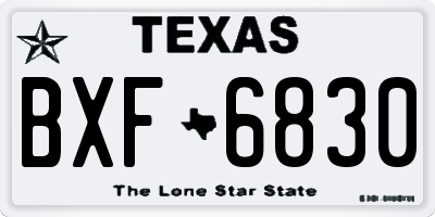 TX license plate BXF6830