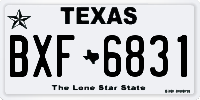 TX license plate BXF6831