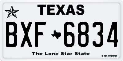 TX license plate BXF6834