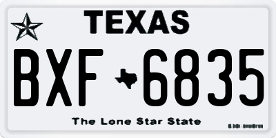 TX license plate BXF6835