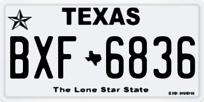 TX license plate BXF6836