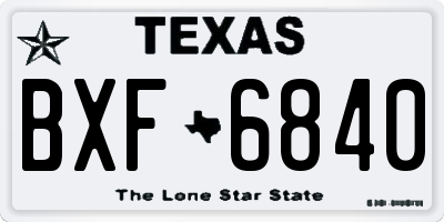 TX license plate BXF6840