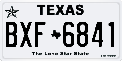 TX license plate BXF6841
