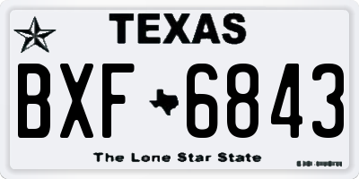 TX license plate BXF6843