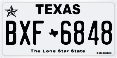 TX license plate BXF6848