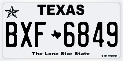 TX license plate BXF6849