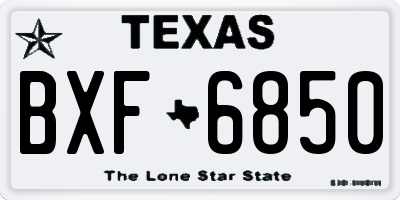 TX license plate BXF6850