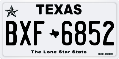 TX license plate BXF6852