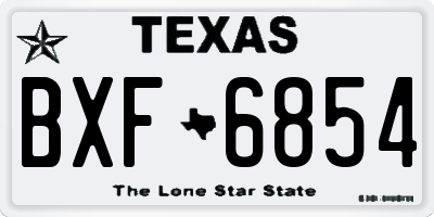 TX license plate BXF6854