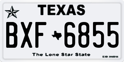 TX license plate BXF6855