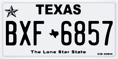 TX license plate BXF6857