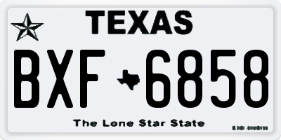 TX license plate BXF6858