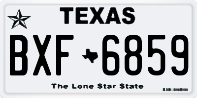 TX license plate BXF6859